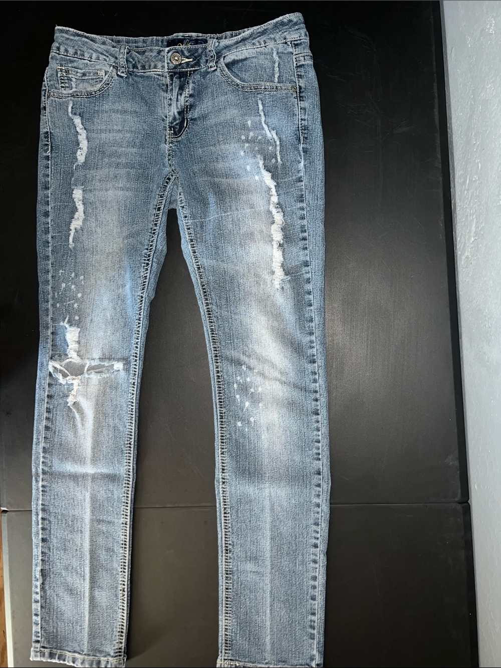 Angels Women Skinny Jeans Light Blue Distressed